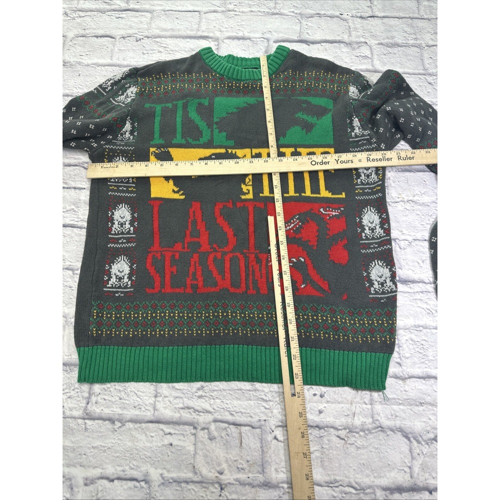 Game of Thrones Ugly Christmas Sweater Large Tis The Last Season 100% Cotton - Picture 5 of 8